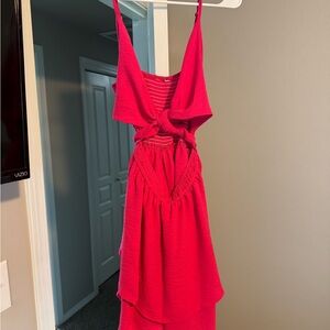 Women’s Fuchsia Tie-Front Sundress